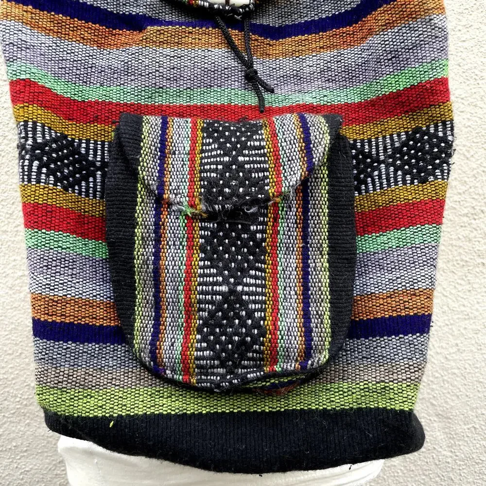 Rugerio's Mexico Colorful Woven Backpack Knapsack